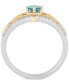 ფოტო #3 პროდუქტის Enchanted Disney Swiss Blue Topaz (1/4 ct. t.w.) & Diamond (1/5 ct. t.w.) Jasmine Ring in 14k Gold & Sterling Silver