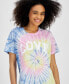 ფოტო #3 პროდუქტის Juniors' Tie-Dye Love Graphic T-Shirt