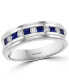 Фото #1 товара Кольцо EFFY Men's Sapphire & Diamond Band