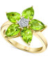 ფოტო #1 პროდუქტის Peridot (4 ct. t.w.) & Diamond Accent Starflower Ring in 10k Gold