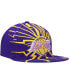 Фото #2 товара Men's Purple Los Angeles Lakers Hardwood Classics Earthquake Snapback Hat