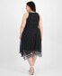 ფოტო #2 პროდუქტის Plus Size Polka-Dot Handkerchief-Hem Dress