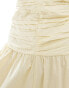 ASOS DESIGN full skirt off shoulder midi dress with ruched bodice in buttermilk Buttermilch, 40 - фото #3