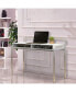 Фото #1 товара Office Desk With 2 Compartments And Tubular Metal Frame, White And Chrome
