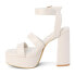 Фото #3 товара BEACH by Matisse Savage Platform Block Heels Womens Off White Dress Sandals SAV