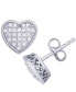 ფოტო #1 პროდუქტის Diamond 1/4 ct. t.w. Pave Heart Stud Earrings in Sterling Silver
