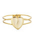 ფოტო #1 პროდუქტის Initials Friendship Love Split Heart Wide Bracelets Bangle Cuff Bracelet For Women ForYellow Gold Tone Metal Hinge Opening