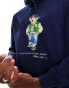 Фото #2 товара Polo Ralph Lauren varsity football bear print hoodie in navy