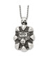 Фото #1 товара Chisel antiqued Tiger and Skull Pendant Rope Chain Necklace