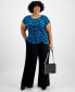 Фото #2 товара Plus Size Gathered-Waist Top, Created for Macy's