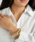 ფოტო #3 პროდუქტის Tarnish Resistant 14K Gold-Plated 3-Layer Tri-Color Omega Chain Bracelet