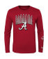 ფოტო #2 პროდუქტის Preschool Boys and Girls Crimson, Heather Gray Alabama Crimson Tide Fan Wave Short and Long Sleeve T-shirt Combo Pack