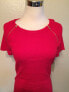 Inc international Concepts Women's Scoop Neck Ribbed Sweater Short Slee Red XL