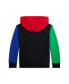Toddler and Little Boys Color-Blocked Logo Double-Knit Hooded Sweatshirt