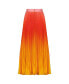 Women's Pleated Charmeuse Ombre Maxi Skirt