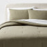 Фото #1 товара King Modern Jersey Comforter and Sham Set Dark Olive Green Heather - Threshold