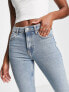 Topshop cropped mid rise with raw hems straight jean in bleach