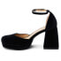 COCONUTS by Matisse Misha Square Toe Ankle Strap Pumps Womens Black Dress Casual