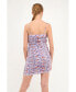 ფოტო #5 პროდუქტის Women's Floral Mesh Mini Dress with Ruched Detail