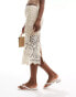 Object crochet midi skirt in cream