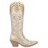 Фото #1 товара Dingo Poppy Floral Metallic Embroidery Studded Snip Toe Cowboy Womens Gold Casu