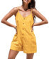 Фото #1 товара Women's Canary Button-Front Cami Romper