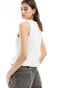 Weekday Elvie frill top with hook and eye front in off-white