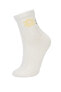 Kadın Jakarlı 3lü Pamuklu Soket Çorap B6104axns