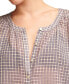 Women's Cotton Plaid Smocked-Shoulder Blouse