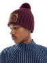 The North Face Heritage Ski Tuke chunky knit beanie in burgundy