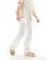 COLLUSION beach linen trouser in white