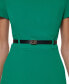 Фото #8 товара Women's Short-Sleeve Belted Midi Dress