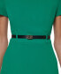 Women's Short-Sleeve Belted Midi Dress