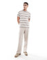 ASOS DESIGN relaxed t-shirt in neutral stripe