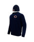 ფოტო #2 პროდუქტის Men's Navy Chicago Bears Crewneck Pullover Sweater and Cuffed Knit Hat Box Gift Set