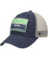 Men's Navy, Natural Seattle Seahawks Four Stroke Clean Up Snapback Hat