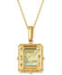 Фото #3 товара Mint Julep Quartz (3-3/4 ct. t.w.) & Diamond (1/3 ct. t.w.) Adjustable 20" Pendant Necklace in 14k Gold