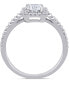 ფოტო #3 პროდუქტის Diamond Oval Center Halo Engagement Ring (1 ct. t.w.) in 14k White Gold