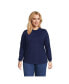 Women's Plus Size Jersey Long Sleeve Gathered Mock Neck Tee