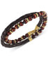 ფოტო #1 პროდუქტის Double-Wrap Tiger's Eye Bracelet in 14k Gold Over Sterling Silver