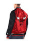 ფოტო #2 პროდუქტის Men's Red, Black Chicago Bulls Renegade Satin Full-Snap Varsity Jacket