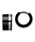 ფოტო #1 პროდუქტის Stainless Steel Polished Black IP-plated Hinged Hoop Earrings