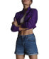 ფოტო #3 პროდუქტის Women's Mini Cropped Racer Jacket