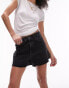 Фото #2 товара Topshop denim a-line shorts in washed black