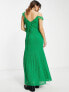 Фото #2 товара ASOS DESIGN raw edge chiffon broderie cami maxi dress in green