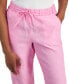 Фото #4 товара Petite 100% Linen Drawstring Pants, Created for Macy's