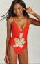 Фото #1 товара Show Me Your MuMu 240117 Womens Siesta Key One Piece Swimwear Red Size Large