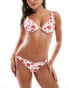 Hollister co-ord underwire floral print bikini top in red and white