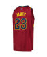 ფოტო #2 პროდუქტის Men's LeBron James Wine Cleveland Cavaliers Authentic Player Jersey - Icon Edition