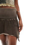 Фото #7 товара COLLUSION washed mini multi way skirt dress in brown